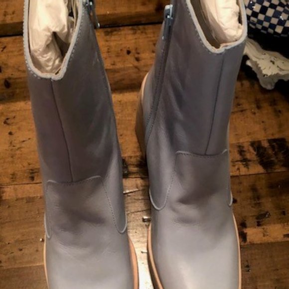 NEW $278 FREE PEOPLE CELESTE BLUE RUBY PLATFORM BOOTIES / BOOTS SIZE 39.5 / 9.5 - Picture 10 of 11